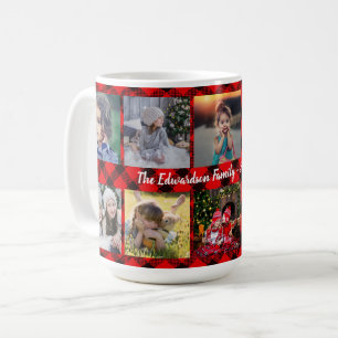 Familienname für Foto-Collagen Familienname auf B Kaffeetasse