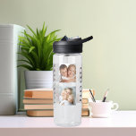 Familienname für Foto-Sortierfolge Trinkflasche<br><div class="desc">Personalisieren und fügen Sie Ihre eigenen Fotos der Familie,  6 Fotos. Fügen Sie Ihren Namen und Familiennamen,  schwarze Buchstaben hinzu.</div>