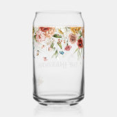 Familienname für Red Gold Peonies Blumentropfen Dosenglas (Rückseite)