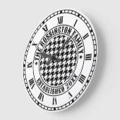 Familienname für Schwarz/Weiß-Hahnentrittmuster Große Wanduhr (Winkel)