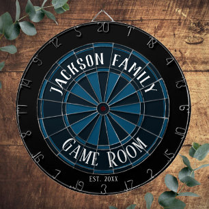 Familienname Game Room Blue Dartscheibe