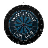 Familienname Game Room Blue Dartscheibe (vorne)