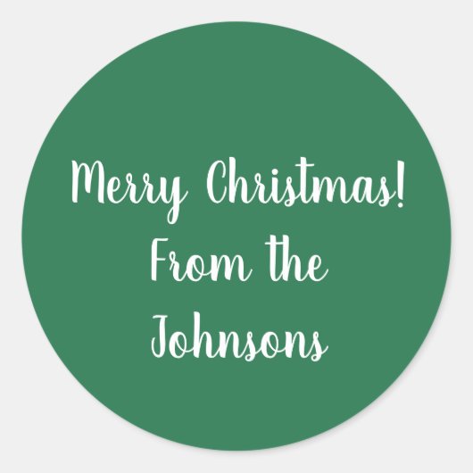 Familienname Grün frohe Weihnachtsgeschenke Etiket Runder Aufkleber (Vorderseite)