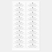 Familienname, Herz und Rücksendeadresse nach Maß Etiketten (Blatt)