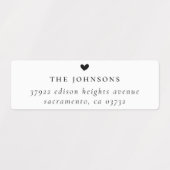 Familienname, Herz und Rücksendeadresse nach Maß Etiketten (Design 1)