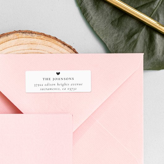 Familienname, Herz und Rücksendeadresse nach Maß Etiketten