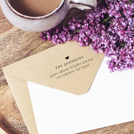 Familienname, Herz und Rücksendeadresse nach Maß Gummistempel