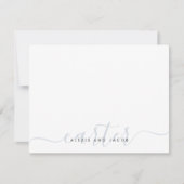 Familienname Hochzeit Light Silver Gray Script Mitteilungskarte (Vorderseite)