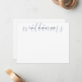 Familienname Hochzeit Paar Silver Gray Script Mitteilungskarte (Vorderseite/Rückseite Beispiel)