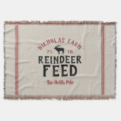 Familienname Holiday Rentier Füttre Grain Sack Decke (Vorderseite)