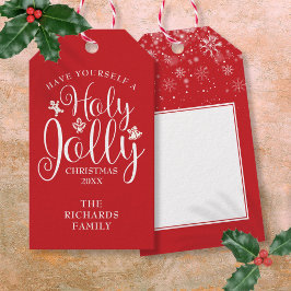 Familienname Holy Jolly Weihnachten Geschenkanhänger