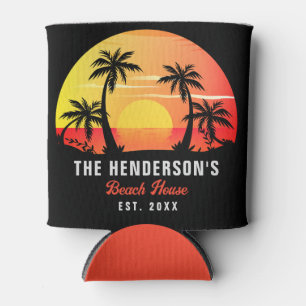 Familienname House Beach Retro Sunset Souvenirs 60 Dosenkühler