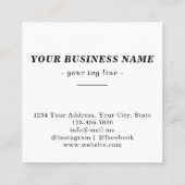 Familienname Hühnereier Runde dekorativ Quadratische Visitenkarte (Rückseite)