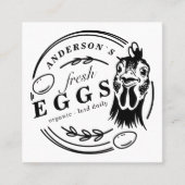 Familienname Hühnereier Runde dekorativ Quadratische Visitenkarte (Vorderseite)