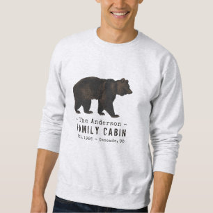 Familienname Hütte Rustikal Braun Schwarzbär Sweatshirt