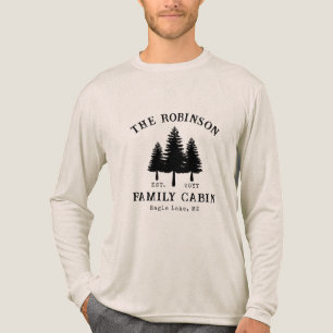 Familienname Hütte Rustikales Land Wald Bäume Tri-Blend Shirt