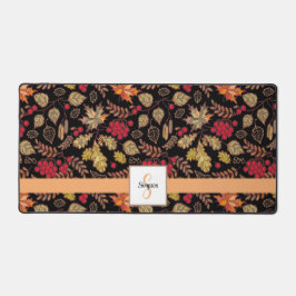 Familienname in den Herbstblättern Schreibtischunterlage