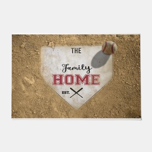 Familienname Individueller Rug, Baseball-Familie Fußmatte (Vorderseite)