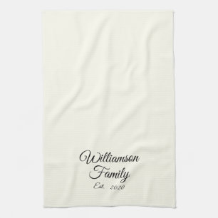 Familienname, Jahr, Anzahl Elfenbein anpassen Geschirrtuch