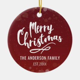 Familienname Jahr Moderne Personalisierte Weihnach Keramik Ornament