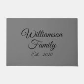 Familienname, Jahr, Nummer des Coupels anpassen Fußmatte (Vorderseite)