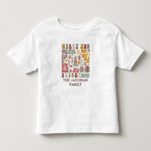 Familienname Jahr Wiedersehen Boho Floral Weihnach Kleinkind T-shirt