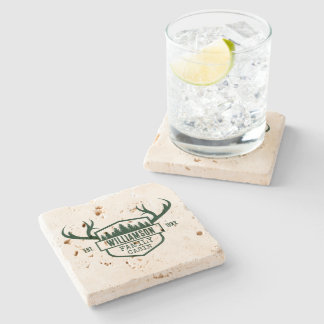 Familienname Kabine Forest Green Untersetzer