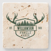 Familienname Kabine Forest Green Untersetzer (Vorderseite)
