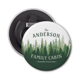 Familienname Kabine Lage Pine Tree Forest Flaschenöffner