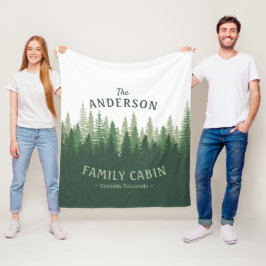 Familienname Kabine Lage Pine Tree Forest Fleecedecke