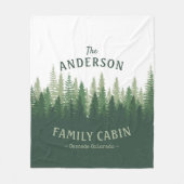 Familienname Kabine Lage Pine Tree Forest Fleecedecke (Vorderseite)