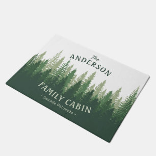 Familienname Kabine Lage Pine Tree Forest Fußmatte