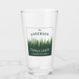 Familienname Kabine Lage Pine Tree Forest Glas