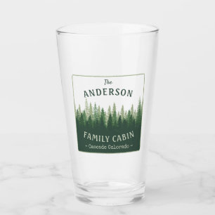 Familienname Kabine Lage Pine Tree Forest Glas