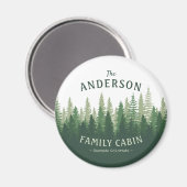 Familienname Kabine Lage Pine Tree Forest Magnet (Vorderseite/Rückseite)