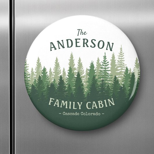 Familienname Kabine Lage Pine Tree Forest Magnet