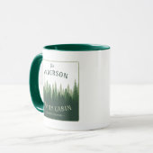 Familienname Kabine Lage Pine Tree Forest Tasse (Vorderseite Links)