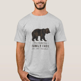 Familienname Kabine Rustikaler brauner Bär T-Shirt