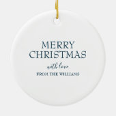 Familienname Kabine Rustikaler Wald Personalisiert Keramik Ornament (Hinten)