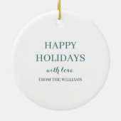 Familienname Kabine Rustikaler Wald Personalisiert Keramik Ornament (Hinten)