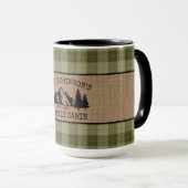 Familienname Kabinen Bäume Sage Kariert Burlap Big Tasse (VorderseiteRechts)