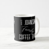 Familienname Kaffee schwarz und weiß Kaffeetasse (VorderseiteRechts)