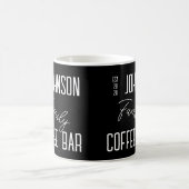 Familienname Kaffee schwarz und weiß Kaffeetasse (Mittel)