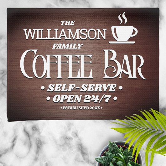 Familienname Kaffeezeit Bar Geschirrtuch