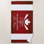 Familienname | Kanadischer Ahornleaf Custom Strandtuch (Vorderseite)