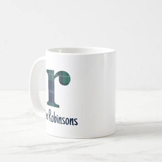 Familienname Karierter Kleinbuchstabe oder Anfangs Kaffeetasse (Vorderseite Links)