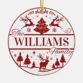 Familienname Keepake Classic Weihnachten Custom Keramik Ornament (Vorne)