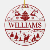 Familienname Keepake Classic Weihnachten Custom Keramik Ornament (Hinten)