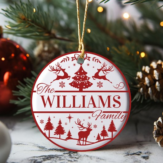 Familienname Keepake Classic Weihnachten Custom Keramik Ornament