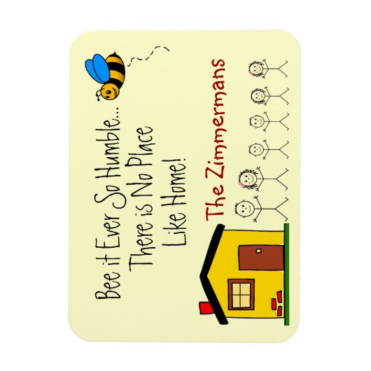 Familienname: Kein Ort wie Zuhause Magnet (Vertikal)